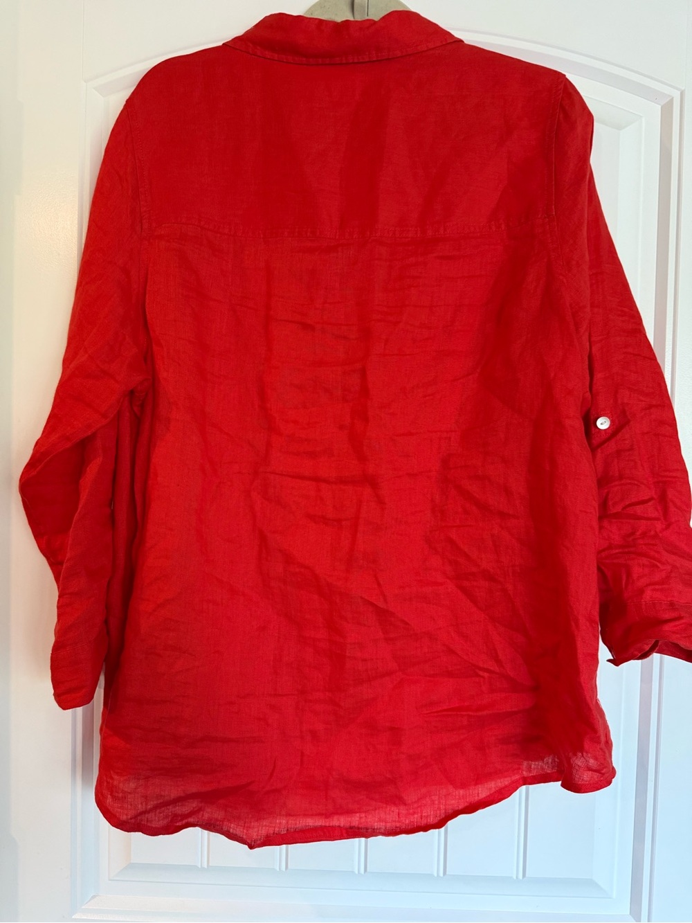 Sigrid Olsen Vibrant Red Linen Shirt - Picture 2 of 4
